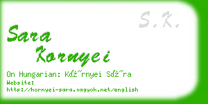 sara kornyei business card